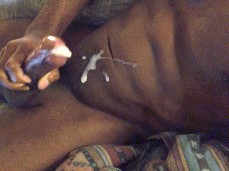 Muscle Man Cums on His Abs gif
