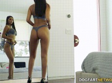 Gianna Dior in thong lingerie in front of the mirror 02 gif