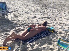 Casalaventura wife pulls bikini back into place after sex on beach gif