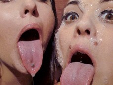 Double Open Mouth Spit gif