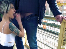 slut put it in her mouth before taking the train gif