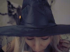 cute  witch blonde blowjob gif
