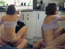 Samantha Flair mounting his cock on kitchen floor 03 gif