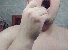 Playing with own frozen cum gif