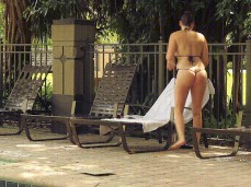 Melanie hicks in thong bikini gets out of hotel pool 03 gif
