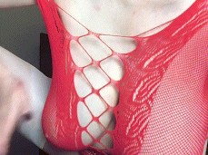Annabel’s Red Fishnet Dress 5 gif