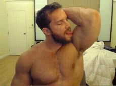 hot, built handsome Brock Jacobs licking his big biceps 0716 18