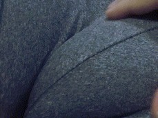 Squeezing my tight pussy mound gif