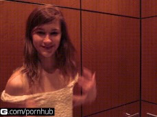 Alaina Dawson flashes her tits in the elevator gif