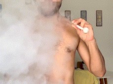 blowing some clouds gif