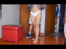 Cindy Hot Star in thong teases  guy while husband watches from bath 01 gif