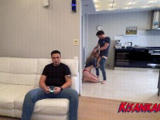 KisanKanna sucking dick while friend plays video games 02 gif