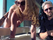 Angel Emily Threesome Tease in Sunglasses with Dilldo gif