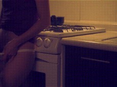 Can´t rest and got relaxation with warm milk in the kitchen gif