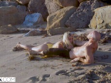Mia Malkova makes him cum from blowjob in thong bikini on the beach 02 gif