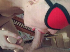 Best Blowjob by Horny Teen Marthabullles in Red Mask Ending With a Cumload in Her Mouth- Part 112 - Marthabullles gif