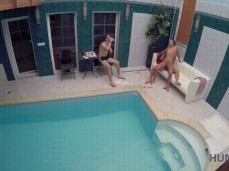 Guy watches his girlfriend fuck poolside 01 gif
