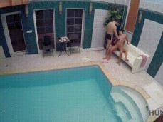 Guy watches his girlfriend fuck poolside 03 gif