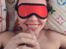 Best Blowjob by Horny Teen Marthabullles in Red Mask Ending With a Cumload in Her Mouth- Part 336 - Marthabullles gif