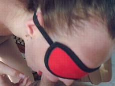 Best Blowjob by Horny Teen Marthabullles in Red Mask Ending With a Cumload in Her Mouth- Part 106 - Marthabullles gif