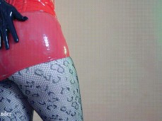 red latex ass and thick thighs gif