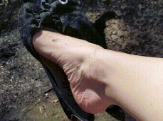 Removing Flats to Show her Dirty Feet in the Woods! gif