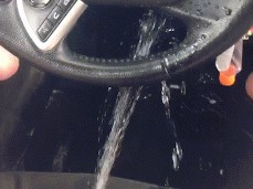 Filthy slut piss soaks her car in public gif