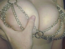 Chain bra touching gif