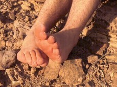 Dry dusty and rough landscape for my male feet to explore gif