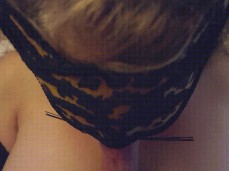 POV Big Boobed MILF Licking the Tip Of a Cock gif