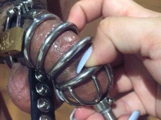 Chastity Catheter Pushed Home gif