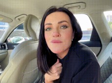 Beauty swallowed cum in the car gif