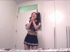 Japanese Schoolgirl doing K-pop sexy danse - AsianCaucasianDuo gif