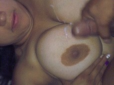 Cum on Sweet Huge Natural Tits gif