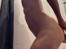 Self ass fuck in shower gif