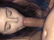 cutie gets cum into her mouth gif
