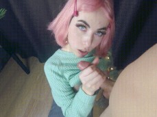 pink haired babe gif