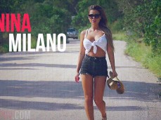Nina Milano as a Sexy Hitch Hiker gif