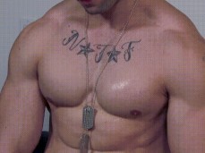 Cute, fit, , moderately tattooed military muscle hunk Mathias 0158 gif