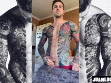 Horny tattoed chef Juan Lucho serving big uncut dick for dinner 0025 3 gif