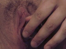 Glass DILDO In my hairy PUSSY CLOSE-UP gif