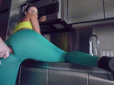 Poking deep in her yoga butt gif