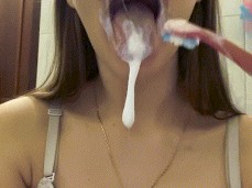 sloppy teeth brushing gif