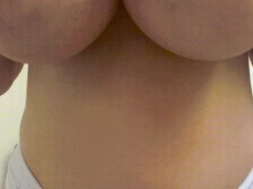 Plumper shows her huge tits with large areolas gif