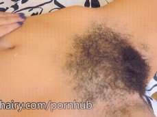 cumplay on hairy pussy gif