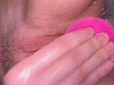 jamming a dildo into my tight pussy in the bath gif