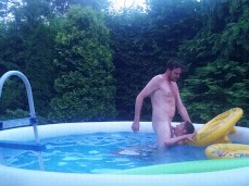 Amateur facefucking in inflatable pool gif