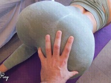 Ass grabbing during yoga session gif