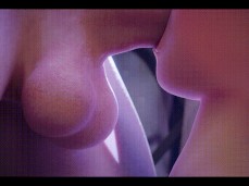 Cartoon Swallows Cum Filling her Mouth from a Pulsing Cock gif