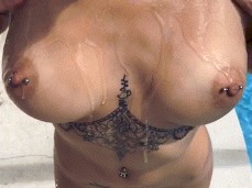 oiling pierced tits